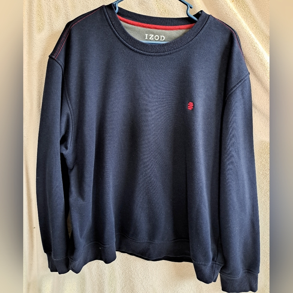 Men's Izod The Advantage Fleece Blue Pullover Crewneck Sweater